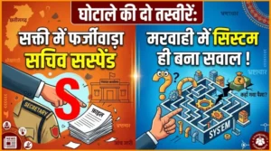 घोटाले की दो तस्वीरें: सक्ती में फर्जीवाड़ा सचिव सस्पेंड, मरवाही में सिस्टम ही बना सवाल !