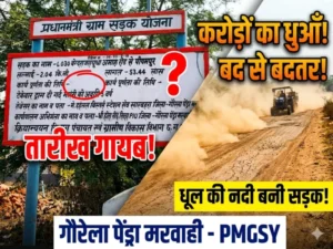 53.44 लाख की 2 KM सड़क बनते ही उखड़ी! PMGSY में खुला भ्रष्टाचार? जिम्मेदार मौन”