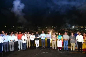 सेवा संकल्प अभियान के शुभारंभ पर जीपीएम जिले में प्रज्वलित हुए आशीर्वाद के दो लाख दीप